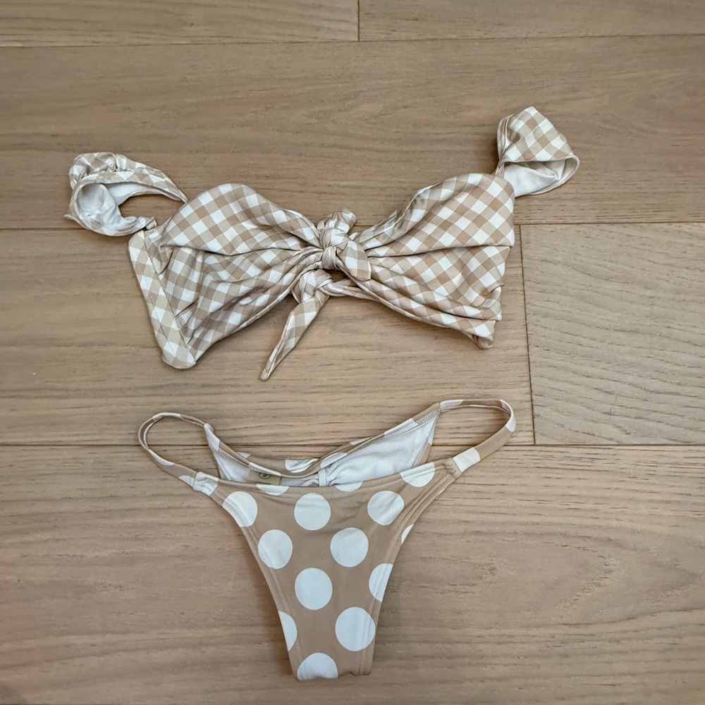 Montce Spring Gingham Cabana Top & Silvia Polka Dot Bottom